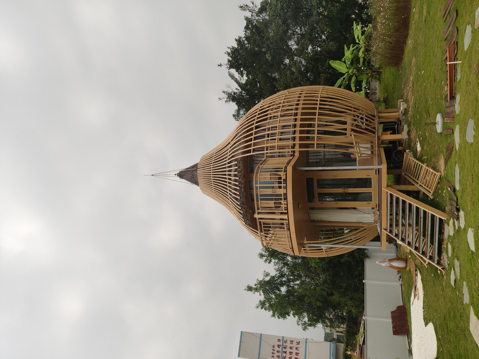 双层仿竹鸟巢民宿 全景实拍|悦腾竹文化