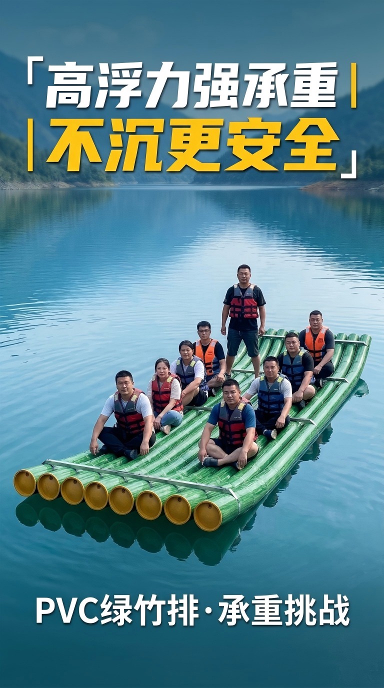 PVC 仿竹观光竹筏 产品详情图4|景区观光载客竹筏