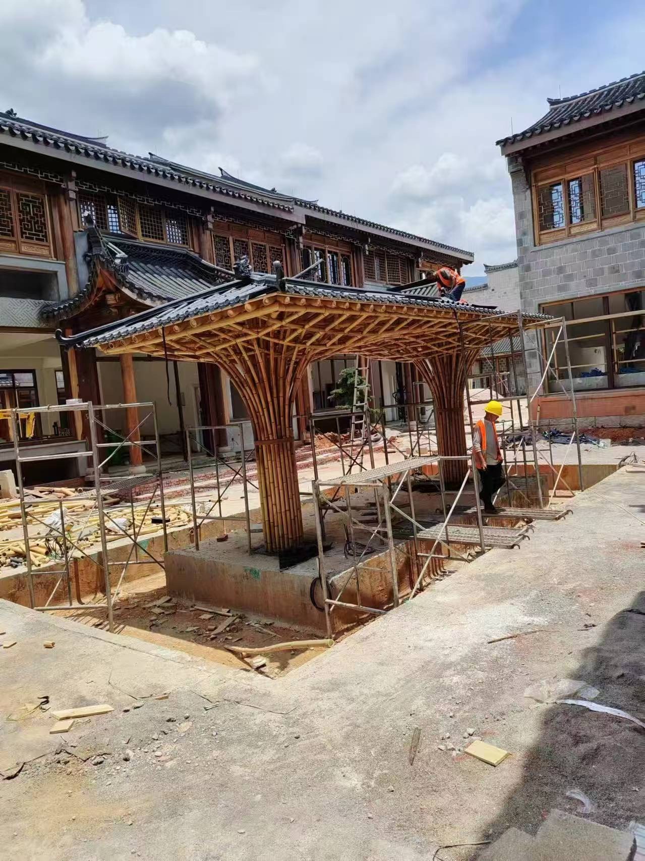 竹影长廊完工实景：檐下视角