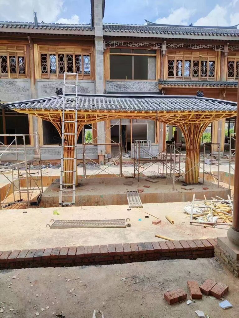 福建南平顺昌龙湖湾城市客厅竹影长廊 完工实景|悦腾竹文化