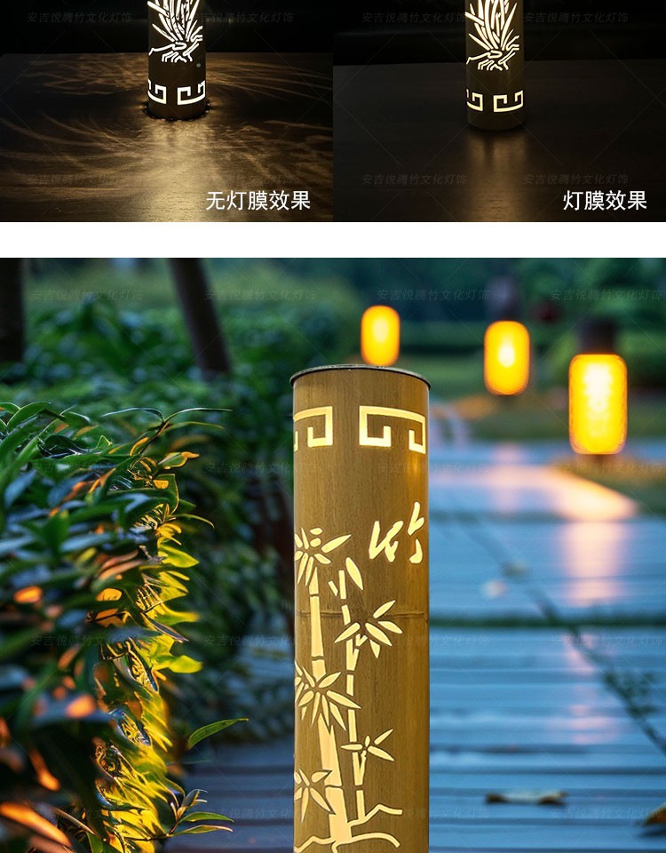 太阳能落地竹筒灯 细节图8|太阳能落地竹筒灯
