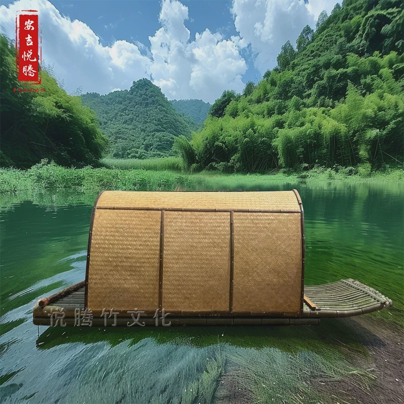 竹子乌篷船 实拍图