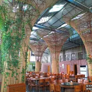 浙江安吉县圣氏生物竹生态餐厅-竹装修